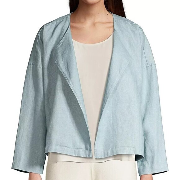 NWT $278 Boxy Heavyweight Organic Linen Dawn Jacket Size Large - Picture 2 of 4